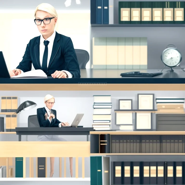 Frau arbeitet an Compliance-Dokumenten am Laptop